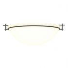 Hubbardton Forge Moonband Large Semi-Flush in Oil Rubbed Bronze, Opal Glass (GG)