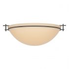 Hubbardton Forge Moonband Large Semi-Flush in Oil Rubbed Bronze, Sand Glass (SS)