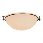 Hubbardton Forge Moonband Large Semi-Flush in Natural Iron, Sand Glass (SS)