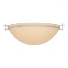 Hubbardton Forge Moonband Large Semi-Flush in Vintage Platinum, Sand Glass (SS)