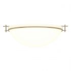 Hubbardton Forge Moonband Large Semi-Flush in Soft Gold, Opal Glass (GG)