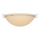 Hubbardton Forge Moonband Large Semi-Flush in Sterling, Sand Glass (SS)