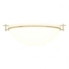 Hubbardton Forge Moonband Large Semi-Flush in Modern Brass, Opal Glass (GG)