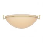 Hubbardton Forge Moonband Large Semi-Flush in Modern Brass, Sand Glass (SS)