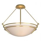 Hubbardton Forge Presidio Tryne Semi-Flush in Modern Brass, Sand Glass (SS) 124432