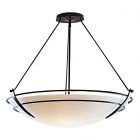 Hubbardton Forge Presidio Tryne Large Semi-Flush in Black, Opal Glass (GG)