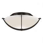 Hubbardton Forge Compass Flush Mount in Oil Rubbed Bronze, Opal Glass (GG)