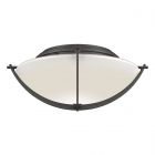Hubbardton Forge Compass Flush Mount in Natural Iron, Opal Glass (GG)