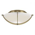 Hubbardton Forge Compass Flush Mount in Modern Brass, Opal Glass (GG)