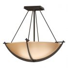 Hubbardton Forge Compass Small Semi-Flush in Bronze, Sand Glass (SS)