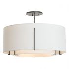 Hubbardton Forge Exos Double Shade Semi-Flush in Natural Iron, Natural Anna Inner Shade & Natural Anna Outer Shade