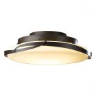 Hubbardton Forge Flora LED Flush Mount in Dark Smoke, Opal Glass (GG)