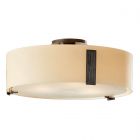 Hubbardton Forge Impressions Large Semi-Flush in Dark Smoke, Opal Glass (GG)