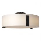Hubbardton Forge Impressions Large Semi-Flush in Black, Opal Glass (GG)