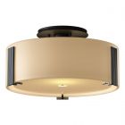 Hubbardton Forge Impressions Semi-Flush in Black, Opal Glass (GG)