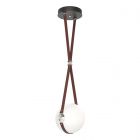 Hubbardton Forge Derby Small LED Pendant in Black, Opal Glass (GG) 131040-1012