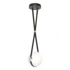 Hubbardton Forge Derby Small LED Pendant in Black, Opal Glass (GG) 131040-1017