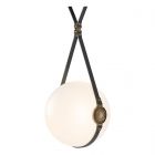 Hubbardton Forge Derby Large LED Pendant in Black, Opal Glass (GG) 131042-1028