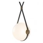 Hubbardton Forge Derby Large LED Pendant in Black, Opal Glass (GG) 131042-1029