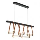 Hubbardton Forge York Linear 5-Light LED Pendant in Black, Clear Glass (ZM) 131053-1008