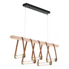 Hubbardton Forge York Linear 5-Light LED Pendant in Black, Clear Glass (ZM) 131053-1009