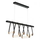 Hubbardton Forge York Linear 5-Light LED Pendant in Black, Clear Glass (ZM) 131053-1010
