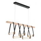 Hubbardton Forge York Linear 5-Light LED Pendant in Black, Clear Glass (ZM) 131053-1011