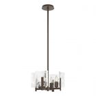 Hubbardton Forge Arc 4-Light Semi-Flush/Pendant in Bronze, White Swirl Glass (YR)