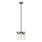 Hubbardton Forge Eos Semi-Flush/Pendant in Sterling, Clear Glass (ZM)
