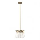 Hubbardton Forge Eos Semi-Flush/Pendant in Modern Brass, Clear Glass (ZM)