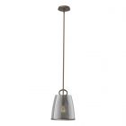 Hubbardton Forge Caliper Pendant in Bronze, Plated Smoke Glass (PS)