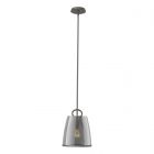 Hubbardton Forge Caliper Pendant in Dark Smoke, Plated Smoke Glass (PS)