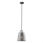 Hubbardton Forge Caliper Pendant in Black, Plated Smoke Glass (PS)