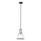 Hubbardton Forge Caliper Pendant in Black, Clear Glass (ZM)