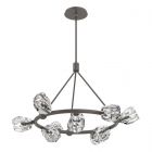 Hubbardton Forge Gatsby 9-Light Ring Pendant in Dark Smoke