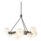 Hubbardton Forge Ume 9-Light Ring Pendant in Dark Smoke, Frosted Glass (FD)