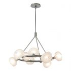 Hubbardton Forge Ume 9-Light Ring Pendant in Sterling, Frosted Glass (FD)