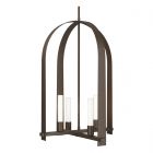 Hubbardton Forge Triomphe 4-Light Pendant in Bronze, Frosted Glass (FD)