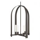 Hubbardton Forge Triomphe 4-Light Pendant in Dark Smoke, Frosted Glass (FD)