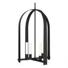 Hubbardton Forge Triomphe 4-Light Pendant in Black, Frosted Glass (FD)
