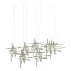 Hubbardton Forge Tura 7-Light Seeded Glass Pendant in Sterling, Seeded Clear Glass (II) 131095-1016