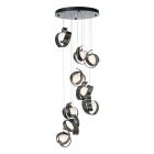 Hubbardton Forge Riza 9-Light Pendant in Ink, Opal Glass (GG)