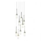 Hubbardton Forge Link 9-Light Blown Glass Pendant in Vintage Platinum, Clear Bubble Glass (YG) 131100-1035