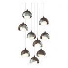Hubbardton Forge Brooklyn 9-Light Double Shade Pendant in Bronze, Opal Glass (GG) 131105-1014