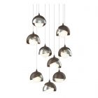 Hubbardton Forge Brooklyn 9-Light Double Shade Pendant in Bronze, Opal Glass (GG) 131105-1016