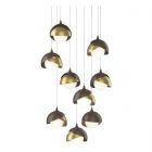 Hubbardton Forge Brooklyn 9-Light Double Shade Pendant in Bronze, Opal Glass (GG) 131105-1017
