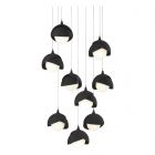 Hubbardton Forge Brooklyn 9-Light Double Shade Pendant in Black, Opal Glass (GG) 131105-1047