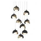 Hubbardton Forge Brooklyn 9-Light Double Shade Pendant in Black, Opal Glass (GG) 131105-1051
