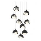 Hubbardton Forge Brooklyn 9-Light Double Shade Pendant in Black, Opal Glass (GG) 131105-1052