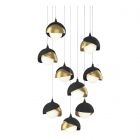 Hubbardton Forge Brooklyn 9-Light Double Shade Pendant in Black, Opal Glass (GG) 131105-1053